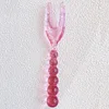 Pink glass bead fork