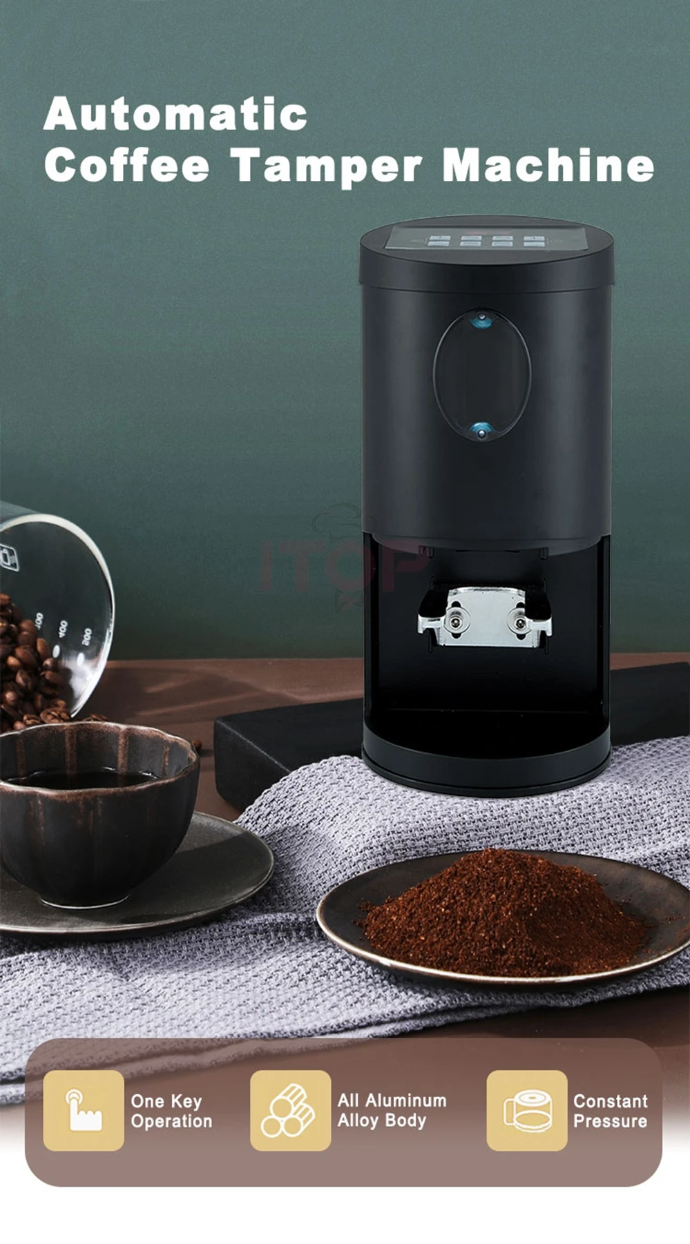 Itop Commercial Stainless Steel Coffee Tamper Barista Espresso Tamper