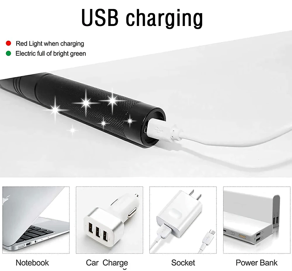 High Power Laser Pointer Green, Blue, Red USB Rechargeable