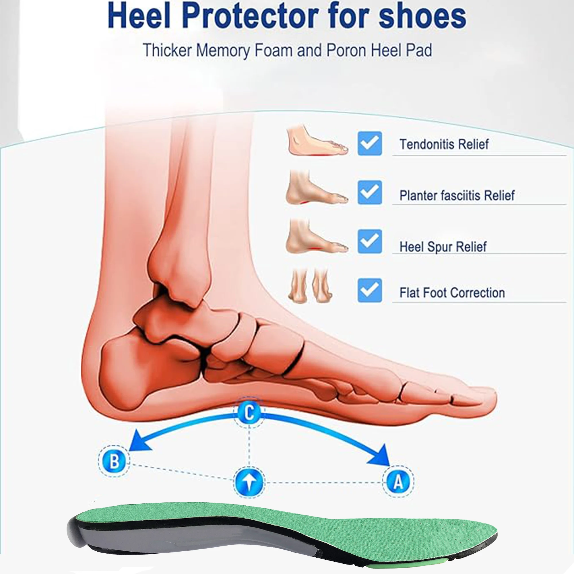 XOPOZON Scarpe Ortopediche Donna E Uomo, Solette Scarpe Supporto Per Arco Plantare, Solette Ortopediche, Plantari Ortopedici Per Piede Piatto, Soletta Memory Foam, Plantare Ortopedico Fascite Plantare - Foto 12