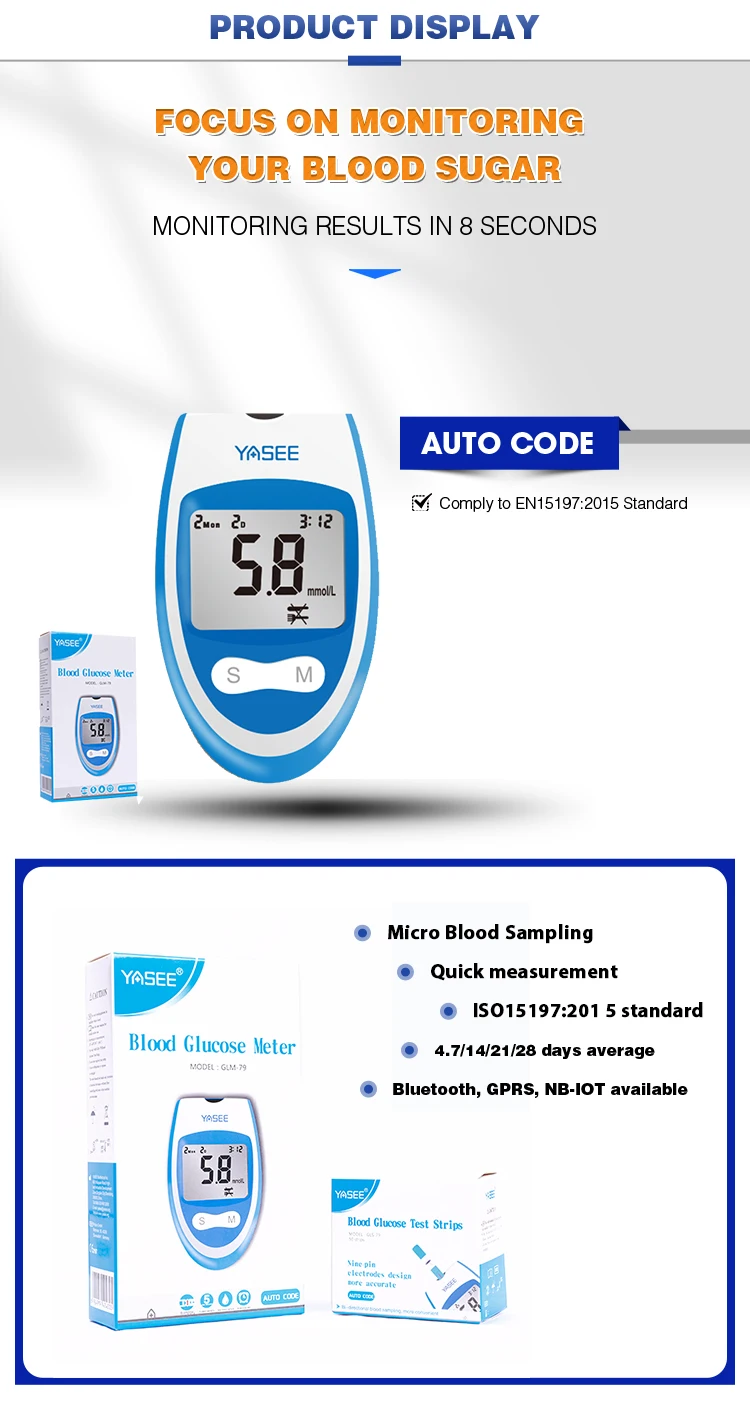 Hqs Blood Glucose Test Meter/blood Glucose Testing Machine/blood
