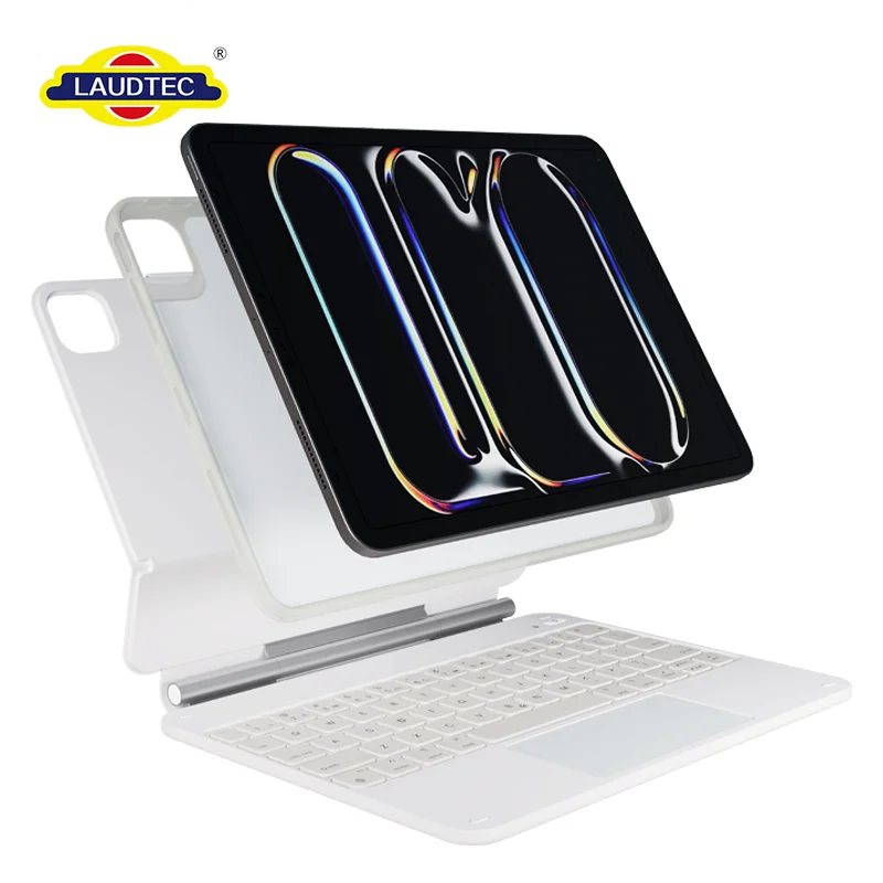 Étui-clavier détachable avec pavé tactile et rétroéclairage RGB, emplacement pour stylet, magnétique avec logo personnalisé, pour iPad 11
