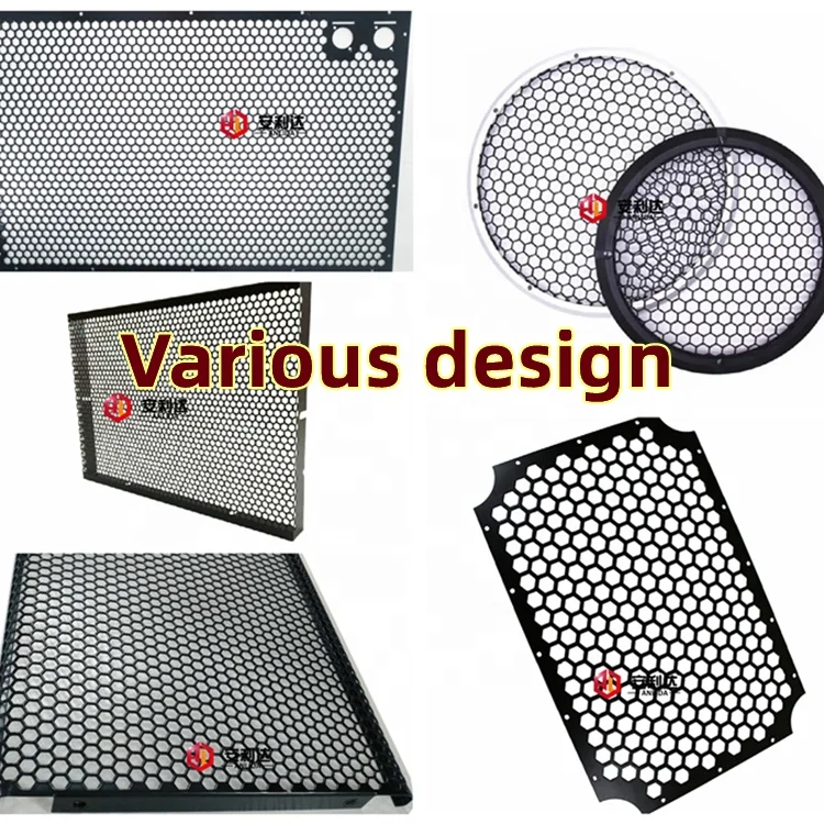 Factory Customized Powder Coating Black Perforated Honeycomb Metal Grill Mesh Sheet