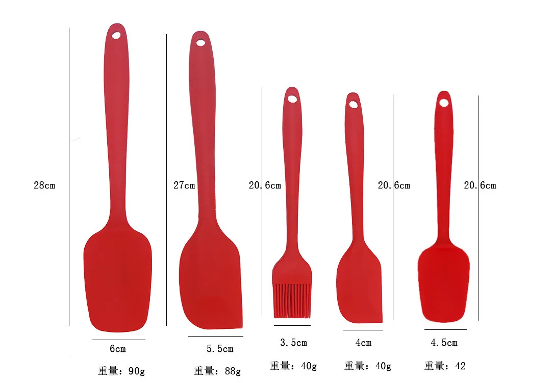 product silicone cooking tools non stick  heat resistant for cooking silicone spatula set silicone kitchenware utensil set-9