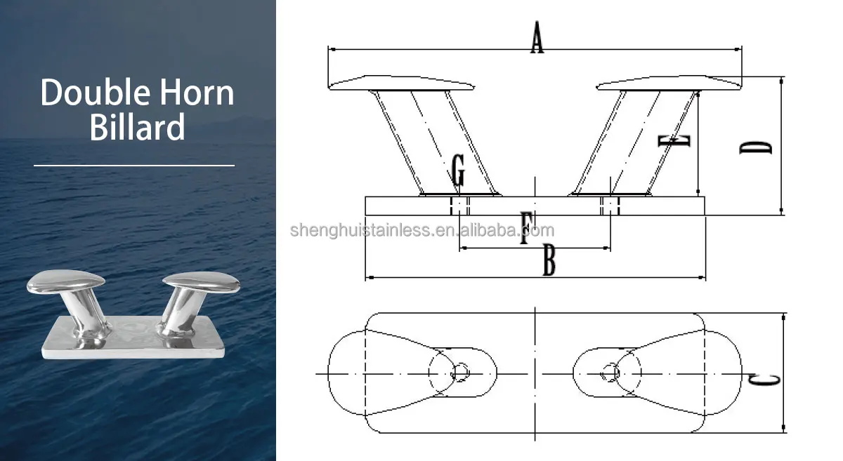product stainless steel horn bollard polished yacht mirror marine hardware accessories with stamping for boat and yacht decoration-2