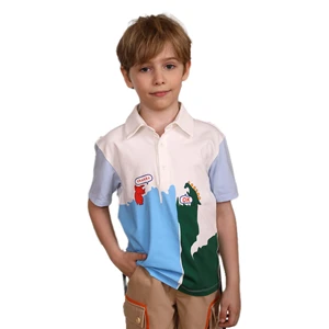 Boys Kids T-shirts Design 100% Cotton Children Boy Kids Dinosaur Rhinoceros Printing t Shirt Polo Shirt Children's Clothing