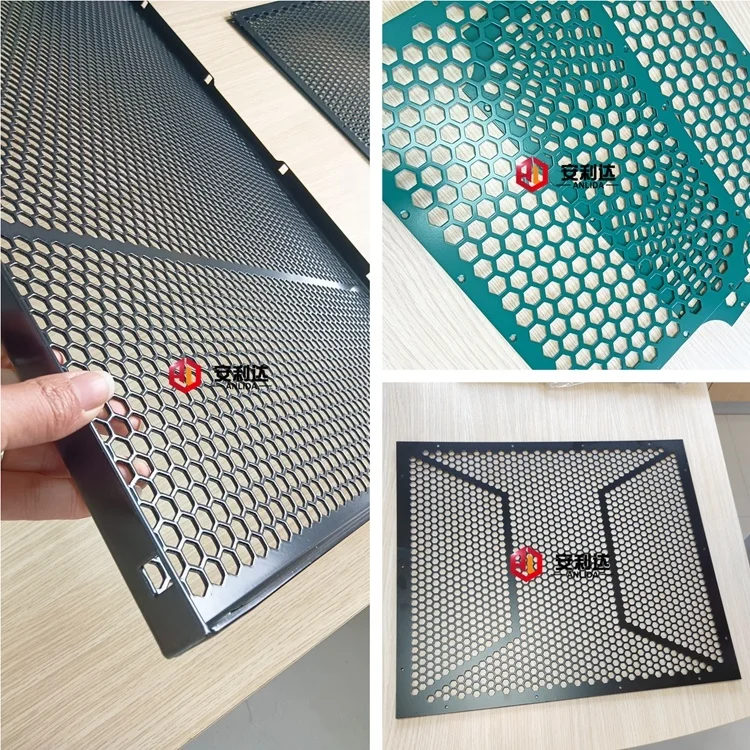 Factory Customized Powder Coating Black Perforated Honeycomb Metal Grill Mesh Sheet