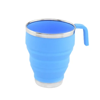 Wholesale Outdoor Reusable Portable Travel Mug Foldable Cup Foldable Silicone Cup For Camping