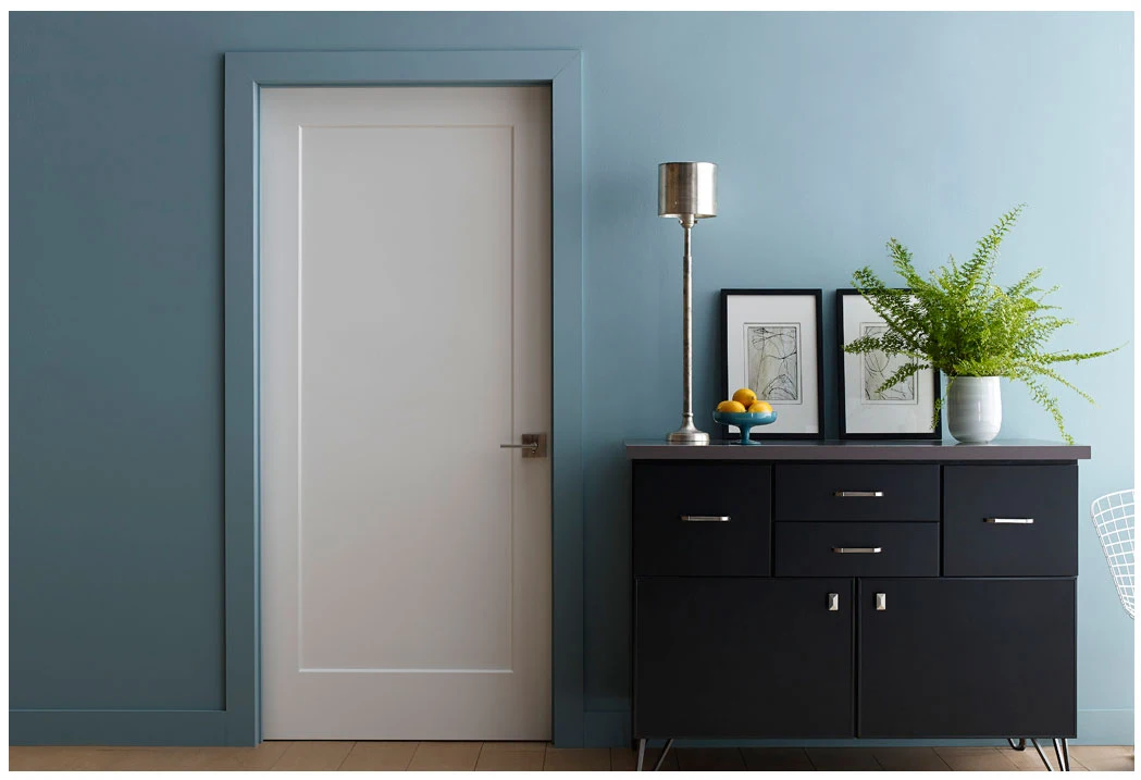 Cheap Price Prehung Internal White 1 Panel Door with Craftsman Sticking Primer HDF Moulded Doors With Hardware