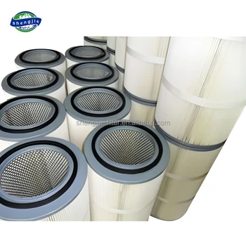 Polyester Cylinder Pleated Flange Filter Cartridge Dust Air Filter element