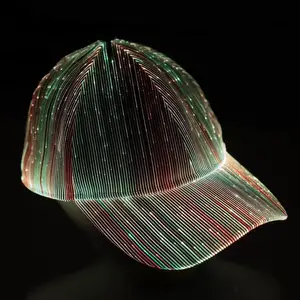 7 Color-Changing Fiber Optic LED Hat Luminous Chargeable Music Festival Concert Cap for Party and Christmas EL Products