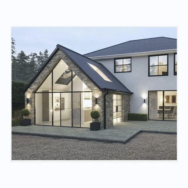 JBDhome Modern Aluminium Glass Sunroom Cheap Prefabricated Wooden Frame with Tempered Flat Roof for Residential Villa Solarium