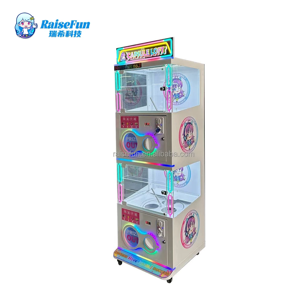 product raisefun mini transparent capsule toy vending machine coin operated  commercial crane for game center kids adults gift prize-0