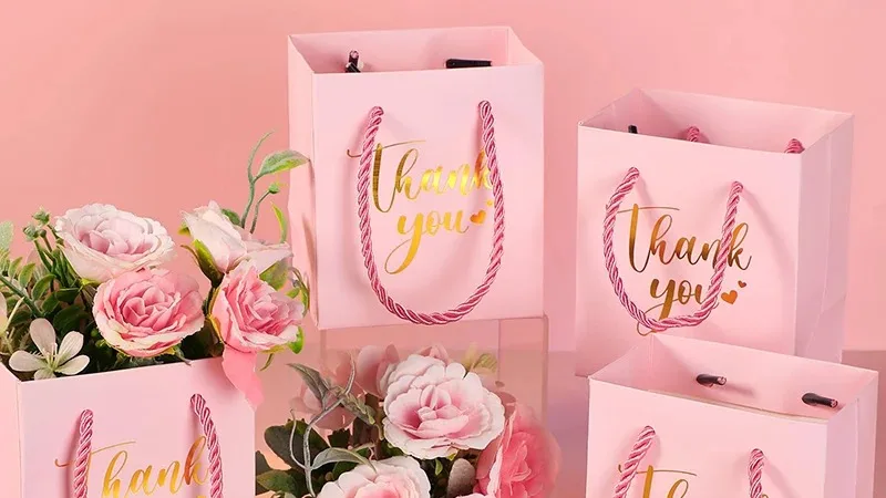 MOXARYSU Gift Bags With Handles: 11.8x4x10 Inch 12pcs Medium Large With Bow Ribbon For Wedding Thanks Bridesmaid Birthday Party (White-Light Blue