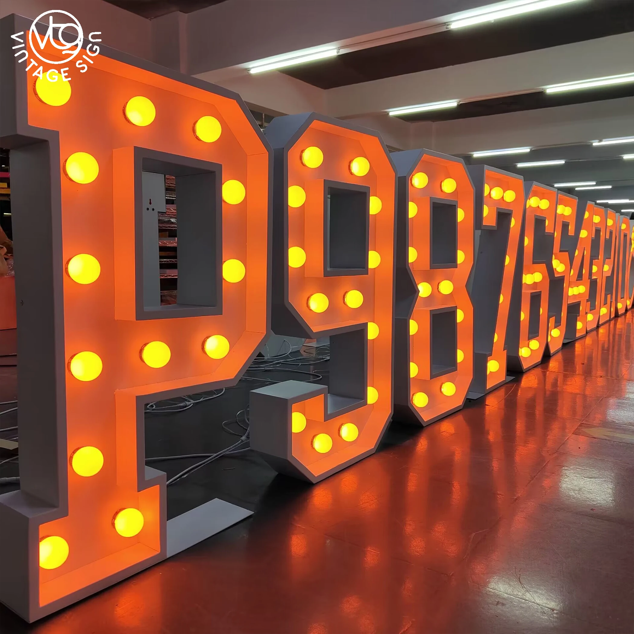 Customized Bulb Light up Numbers for Party Big Marquee Letters