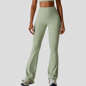 High Waist Yoga Flare Pants Hip Lift Comfortable Breathable Wide Leg for Sports Fitness Solid Pattern Quality Fitness Clothing