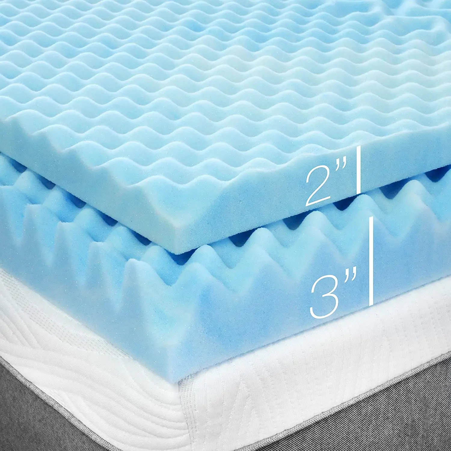 Vacuum Packed Pressure Relieve Soft Gel Infused Mattress Topper 7-zone ...