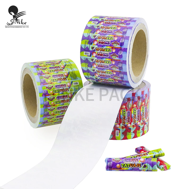 Custom Printing High Quality Candy Wrapper Packaging Fold Wax Roll Paper Chewing Gum Wrapper