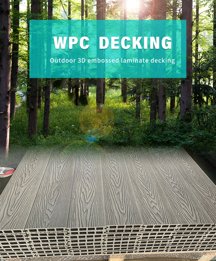 Outdoor Solid Fire-resistant Anti-uv Wpc Decking Covering Plank