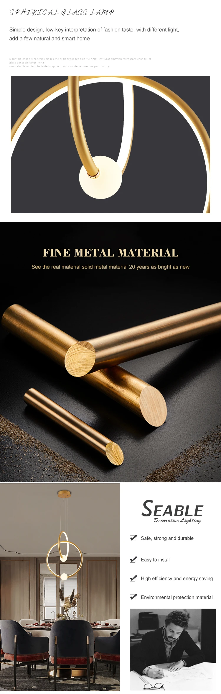 New Product Indoor Hanging Decoration Home Shop Cafe LED Modern Chandelier Pendant Light