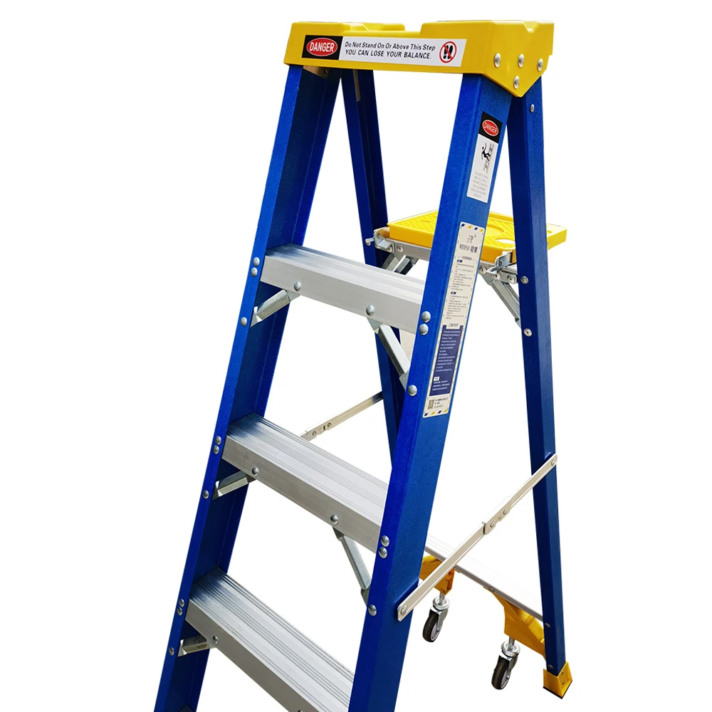 Tools Can Be Placed in Herringbone Aluminum Alloy Folding Glass Fiber Engineering Schools Shopping Malls Ladders