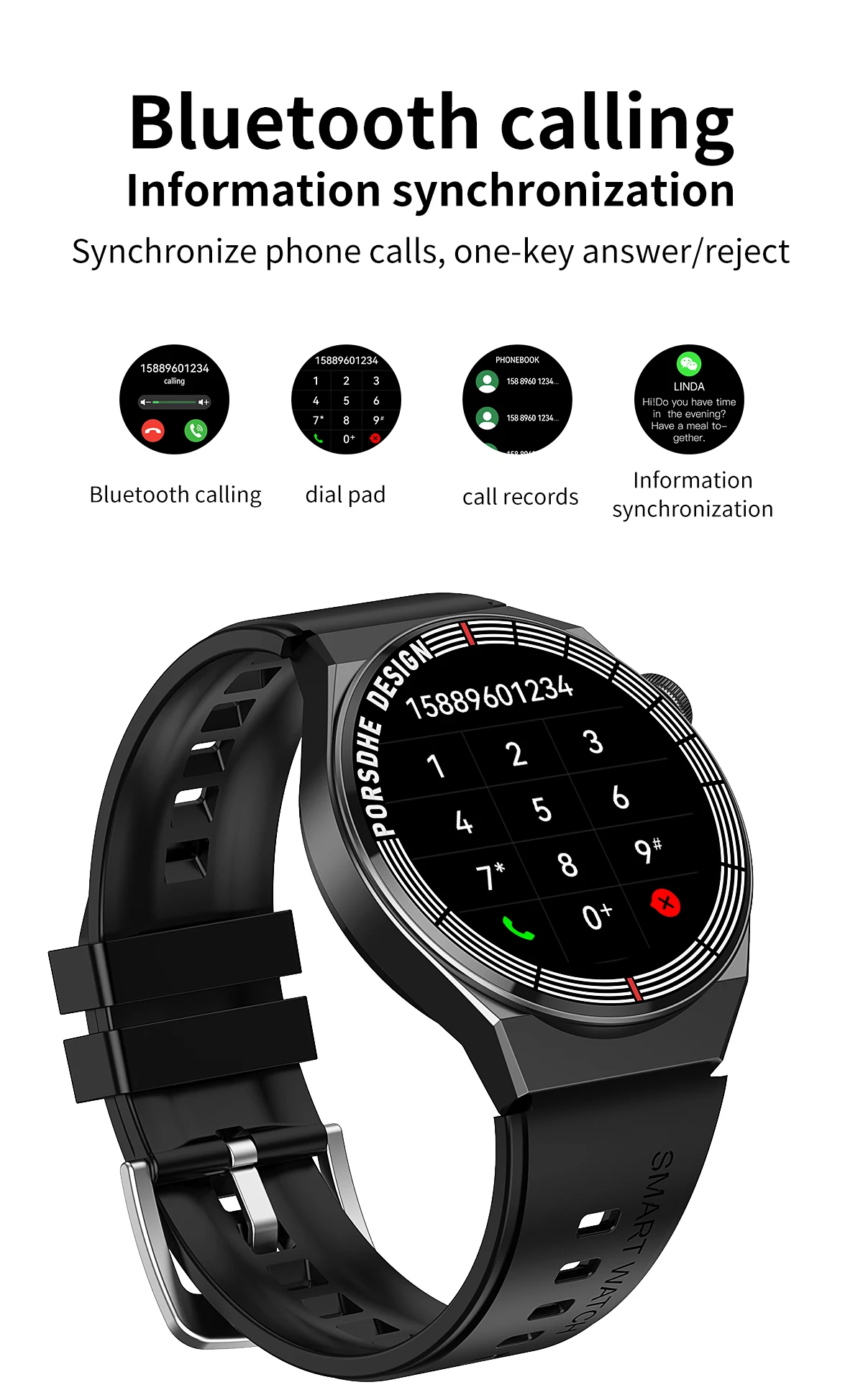 Rate Monitor Lemonda T6 Lemonda T6 2023 Smart Watch Full Touch