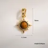 Cuivre soleil-plaqué or véritable-pierre oeil de tigre a129-2