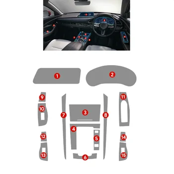 Anti scratch TPU Transparent Film Interior Car Stickers For Mazda CX30 Dashboard Door Window Navigation Control Panel