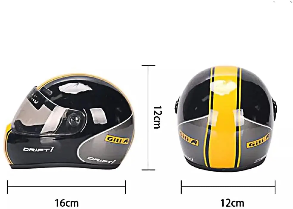Garneck Lot de 10 mini casques de construction : décoration de chantier jaune miniature casque de chantier stable pour maison de poupée et décoration