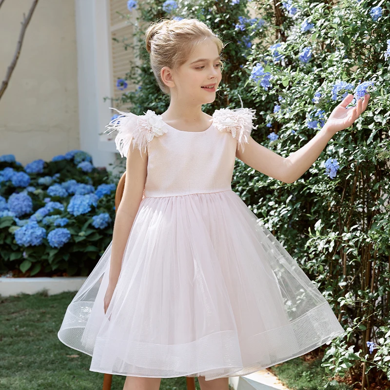 kids girl dress design froke 12 years Girls Summer A-Line Dress 10-12 Years Pink Casual