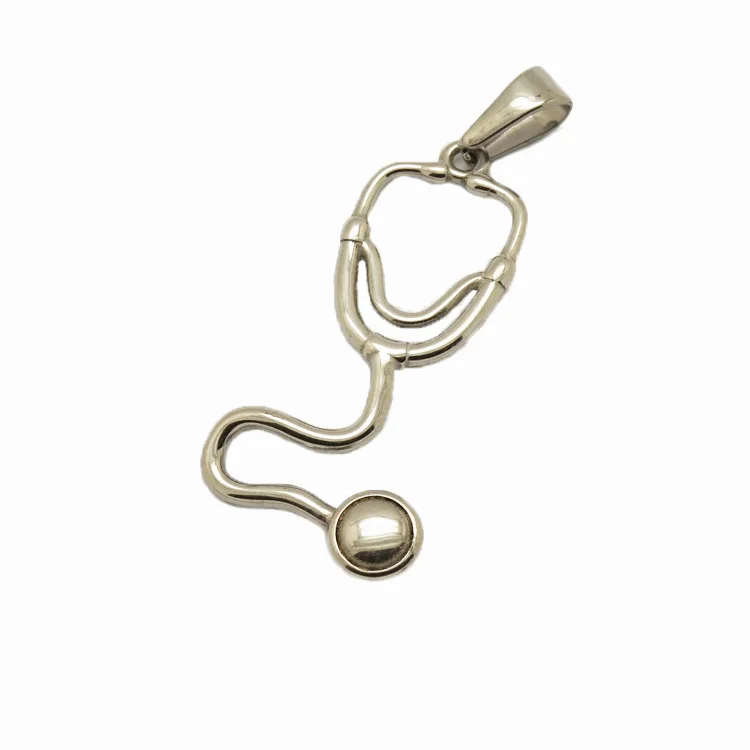 Collana Stetoscopio A Conchiglia Con Zirconia – Pendente Per Infermiera E Dottore, Acciaio Inox Oro, Catena 50 Cm