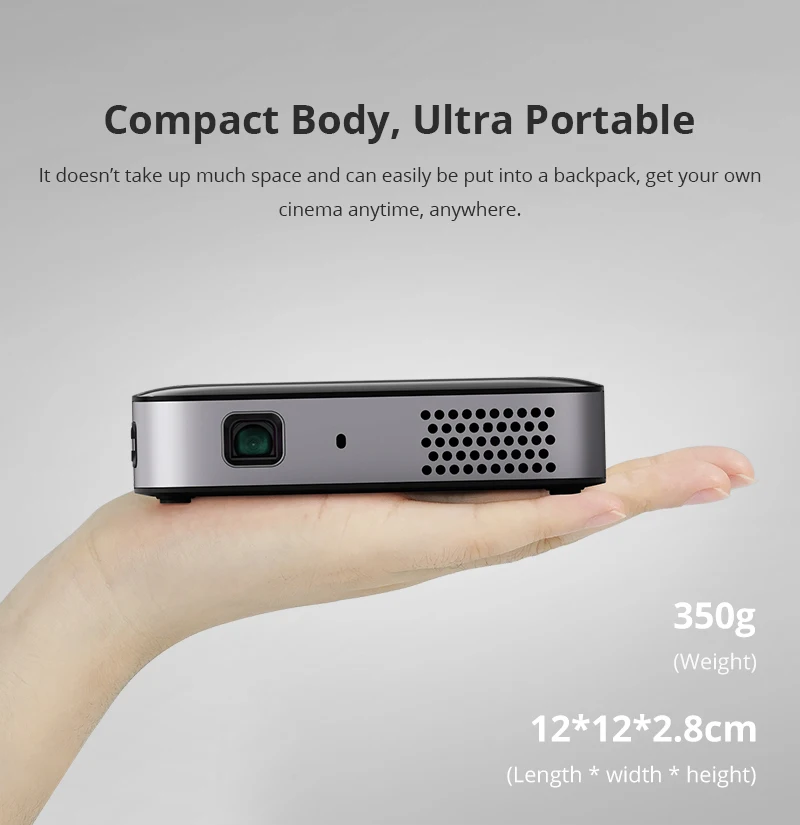 Hotack D061 Portable Smart Mini Projector with 4K Resolution