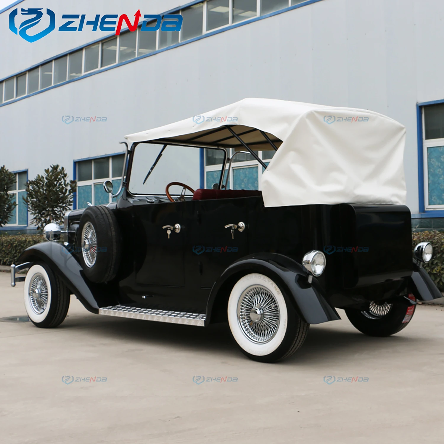 Black Classic Popular Luxury Original Retro Sightseeing Vintage Car