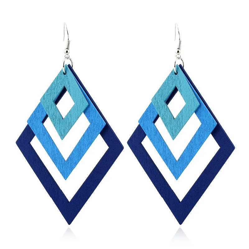 geometric diamond shape earrings