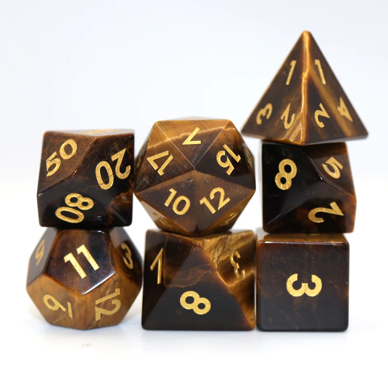RPG Custom Gemstone Polyhedral Dice Set for DND Games details