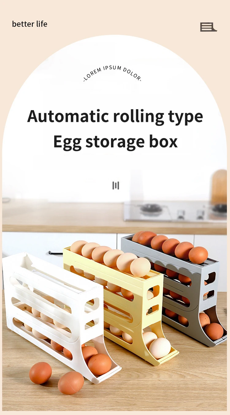 Egg Tray Plastic Egg Tools Storage 4 Tiers Egg Holder for Refrigerator
