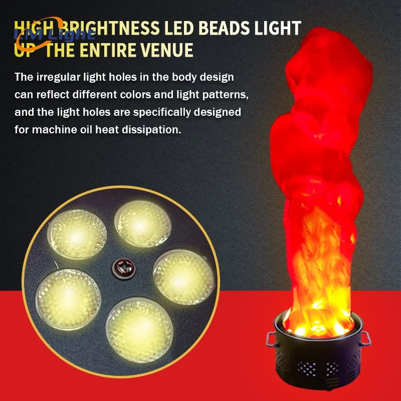 LM Factory 1.5M/2M Silk Flame Light Artificial for Stgae Party Remote Control Decoration Fake Fire Effect Led Flame Light