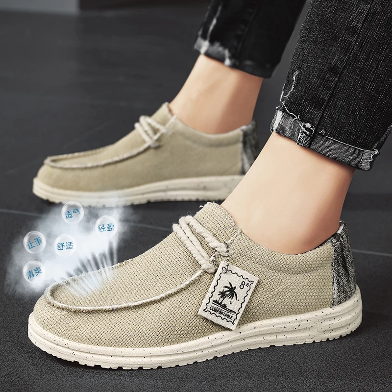 Hot Selling High Quality Canvas Shoes Men Casual Slip On Loafer Shoes Classic Comfortable Canvas