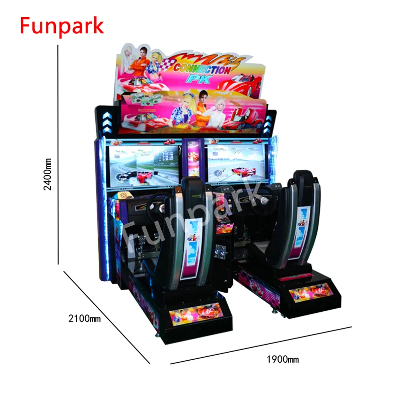 Funpark Indoor Gaming Center Car Racing Two Player Arcade Game Machine Amusement Park Equipment Simulator Games Racing factory
