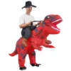 Tiranosaurio Rex Montado a Caballo Rojo