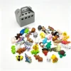 Boîte de rangement grise + 10 petits animaux