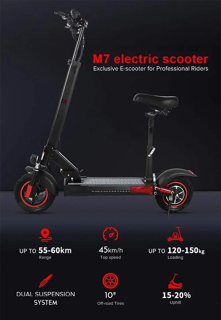 EU US warehouse 500W motor electric scooter foldable e scooter 10inch tires speed 45km / h adult electric scooter with seat