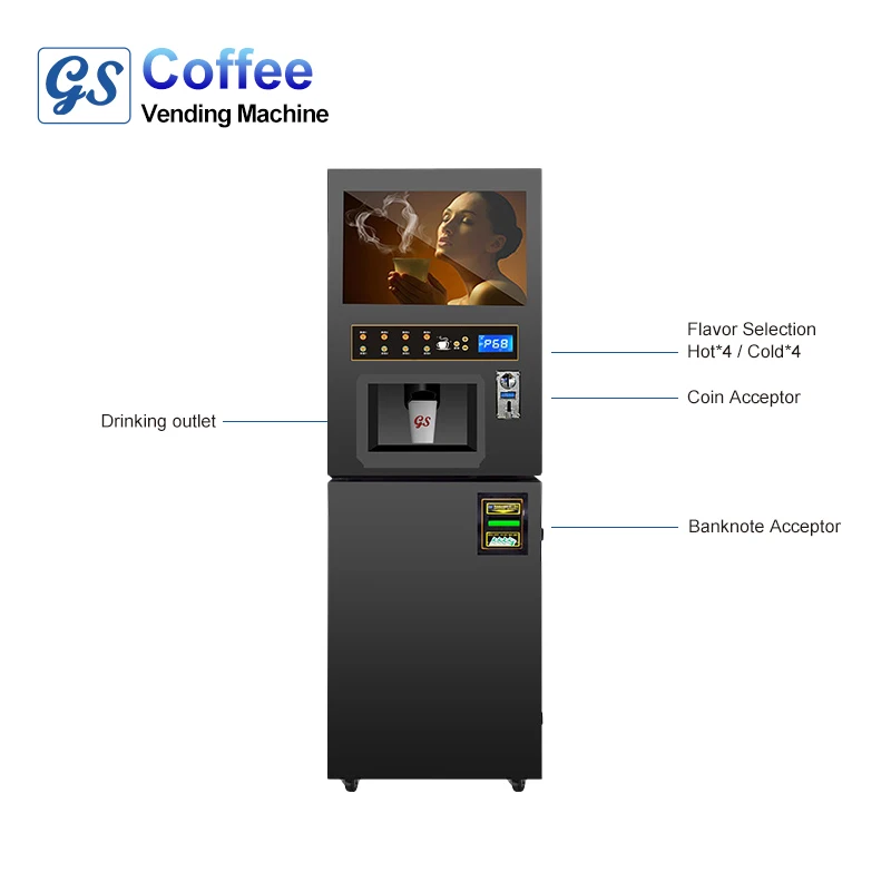 Coffee/Coffe/Cafe Vending Machine Professional Instant Coffee Vending Machine for Sale Maquina Expendedora
