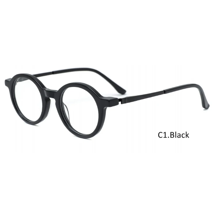 JBT005 Retro Mens Acetate Frame Titanium Temple Hot Sale Customize Small Eyewear Optical Frame Manufacturer Eyeglass Optical