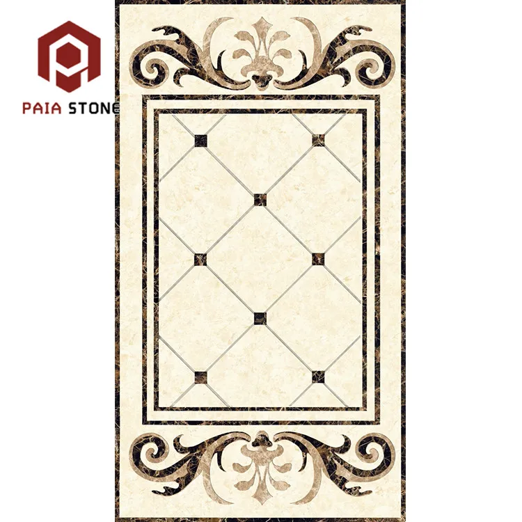 product marble waterjet medellion pattern hotel villa lobby floor design-1