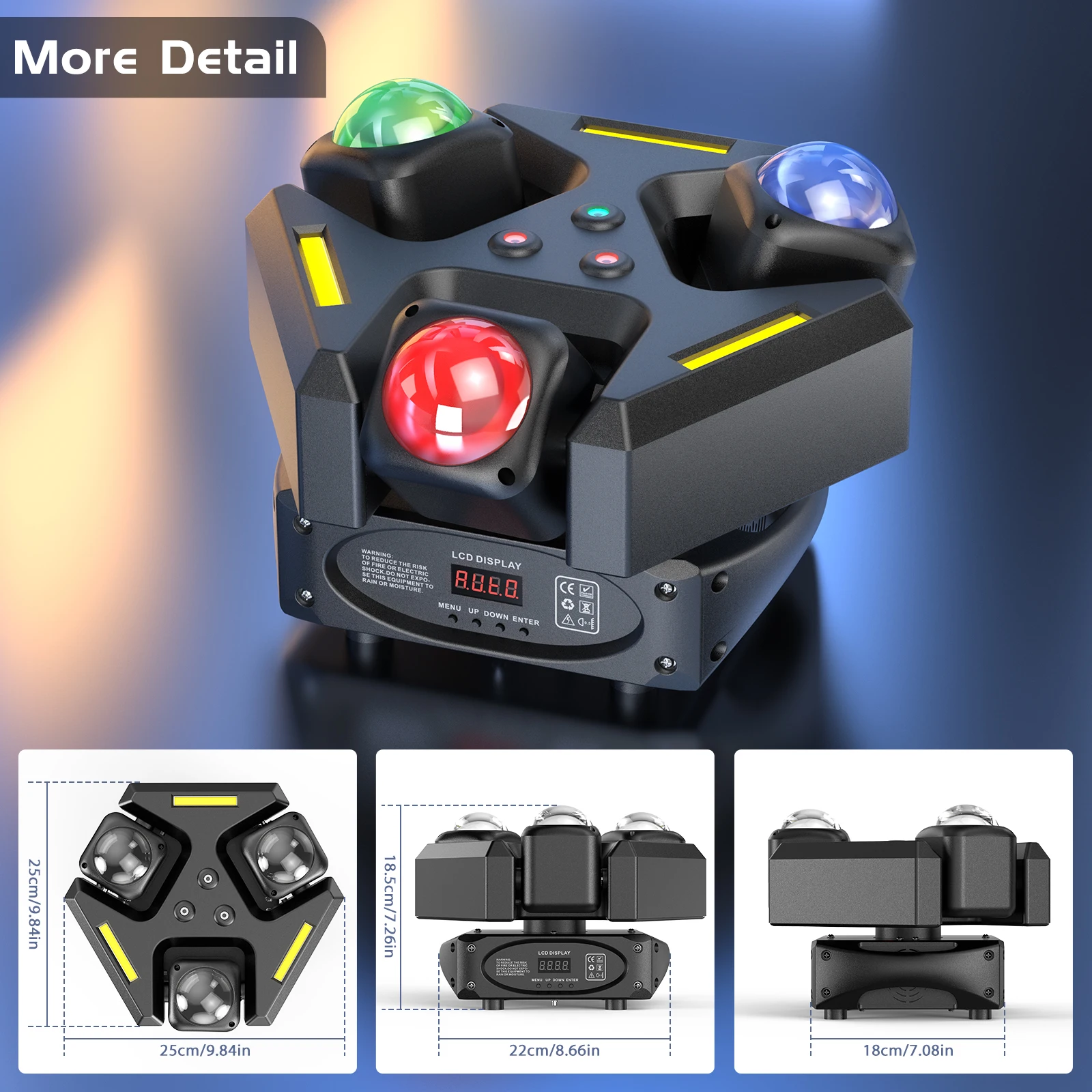 120W RGBW 4-in-1 LED Party Stage Lighting DMX 512 Disco Light for Bar Disco Dance Halls Clubs Mobile Stage DJ Moving Head Lights