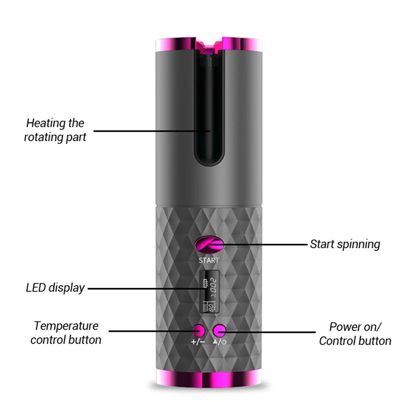 2022 new style wireless automatic magic rechargeable portable hair curler wireless hair curler