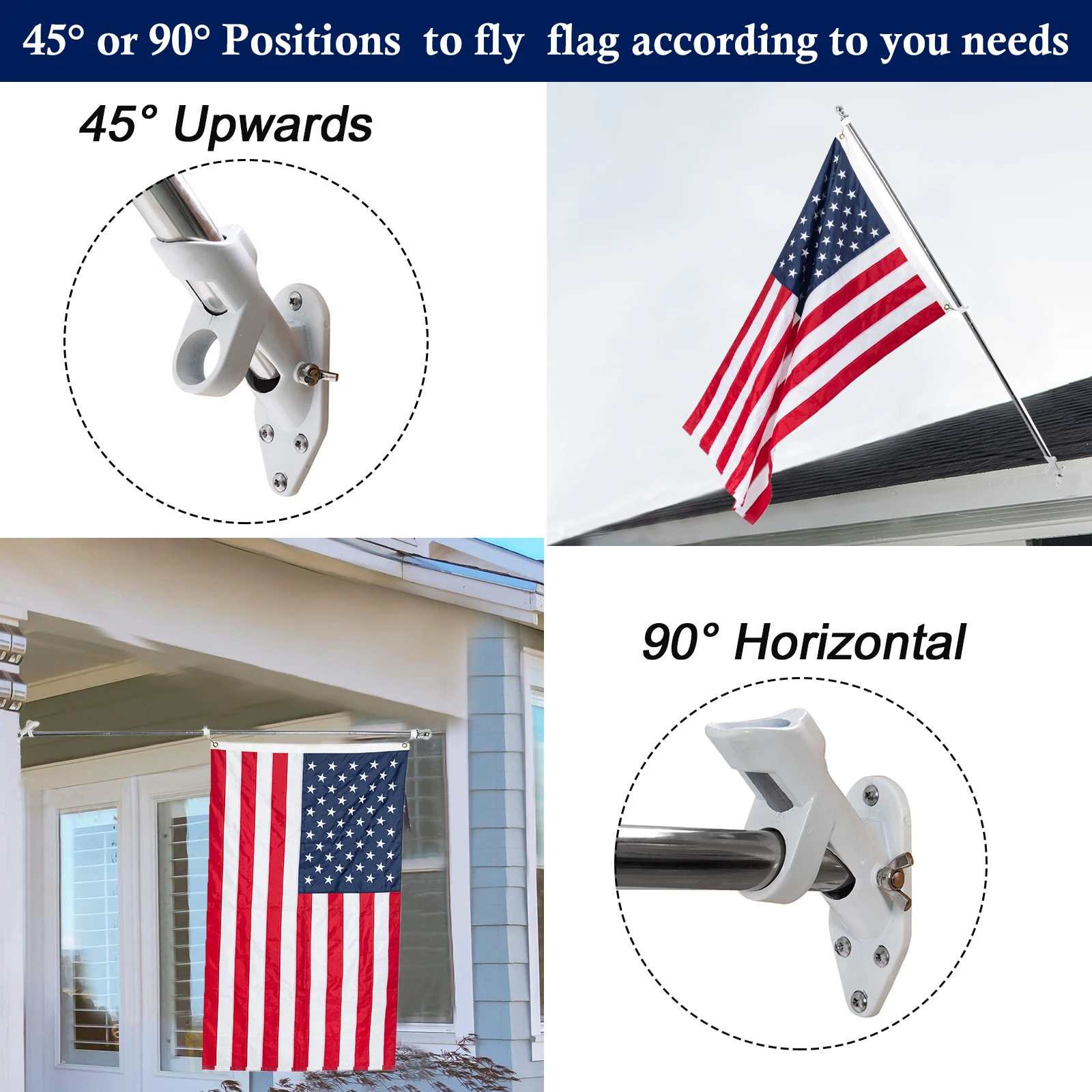Stainless Steel Flagpole Brackets - Durable & Versatile