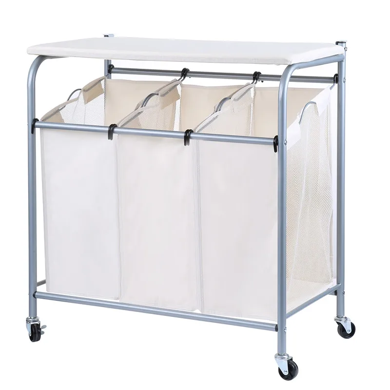 Luxury 3 Sections Divided Compartment Folding Ironing Board Laundry