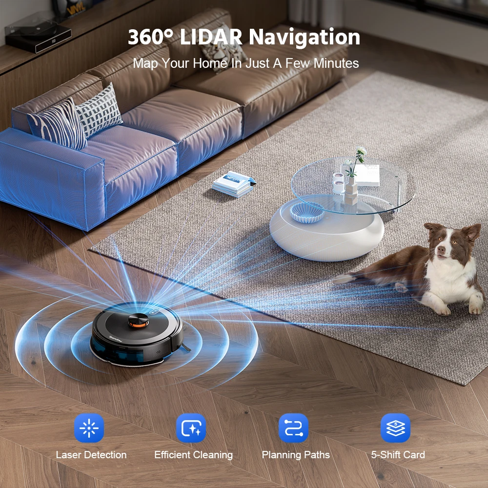 Teendow Aspirateur Staubsauger Robot Vacuums Lds Laser Robotic Sweeper Vacuum Cleaner Robot Vacuum Self Empty